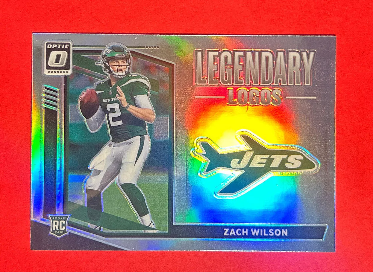 Zach Wilson ~ 2021 Panini Donruss Optic ~ Legendary Logos ~ Holo Prizm Rookie