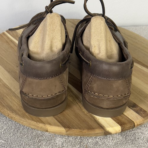 Rugged Shark Brown Leather Boat Shoes Men Size 11 M - Picture 4 of 10