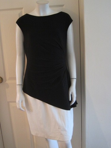 BNWT £155 RALPH LAUREN Black White Detailed Cocktail Party Dress UK 10 - Picture 3 of 14