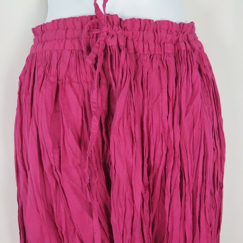 Harem Pants | Cuffed | Mull Cotton | Coverup | Summer | Handmade | S-M | Magenta - Picture 3 of 3
