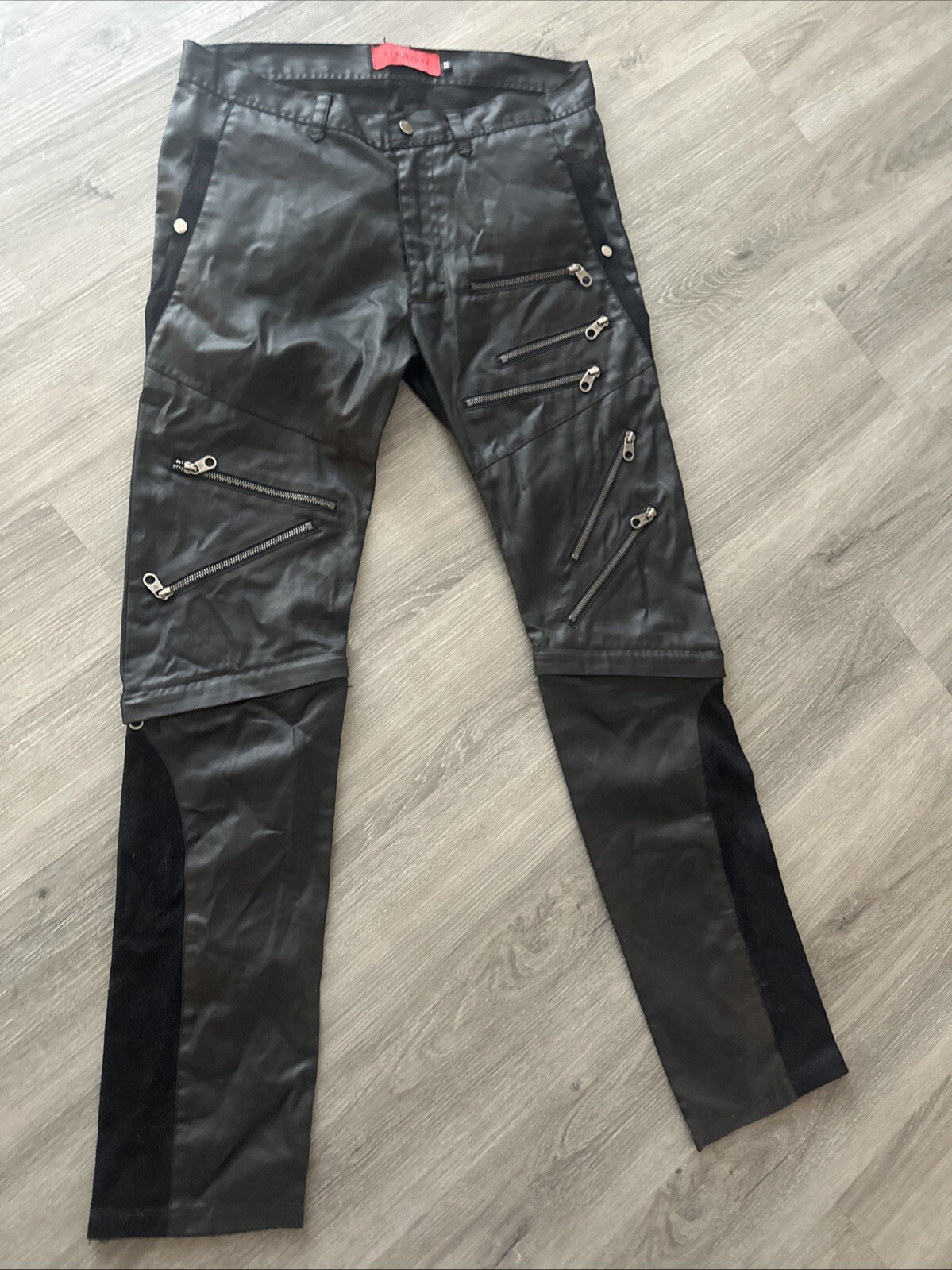 Men’s Vie + Riche Black Pants 32 streetwear multi-pocketed T10
