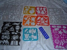 Variety of 10 Tupperware  other Kids Stencils Lot GOOD