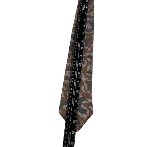 Vintage FENDI Roma Silk Tie Purple Brown Abstract Men's 58” - Picture 3 of 3