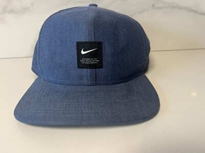 Nike Performance Pro Hat Strapback Cap Dri Fit Blue Engineered Performance 