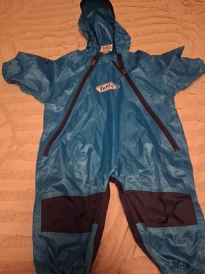 Tuffo Muddy Buddy BLUE Child s Hooded Rain Suit Size 12 Mo 