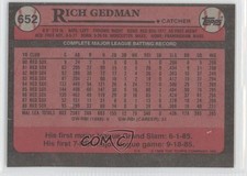 1989 Topps Blank Front Rich Gedman #652 fm0