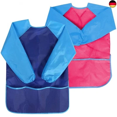 Gwolf Malkittel Kinder 2 Stück Malschürze Kinder Schule 7-10 Jahre, w