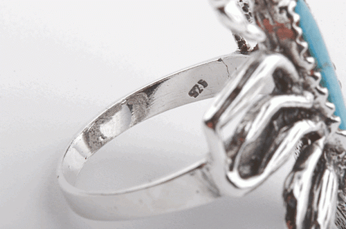 Ring Skorpion mit Türkis 925 Sterlingsilber Gr. 53 . - Bild 6 von 6