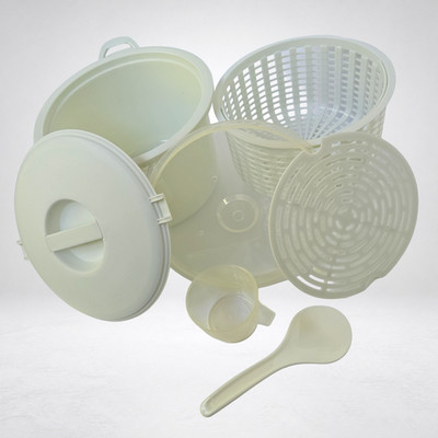7 pc Miracle Ware Microwave Rice Pasta Vegetable Cooker Set White
