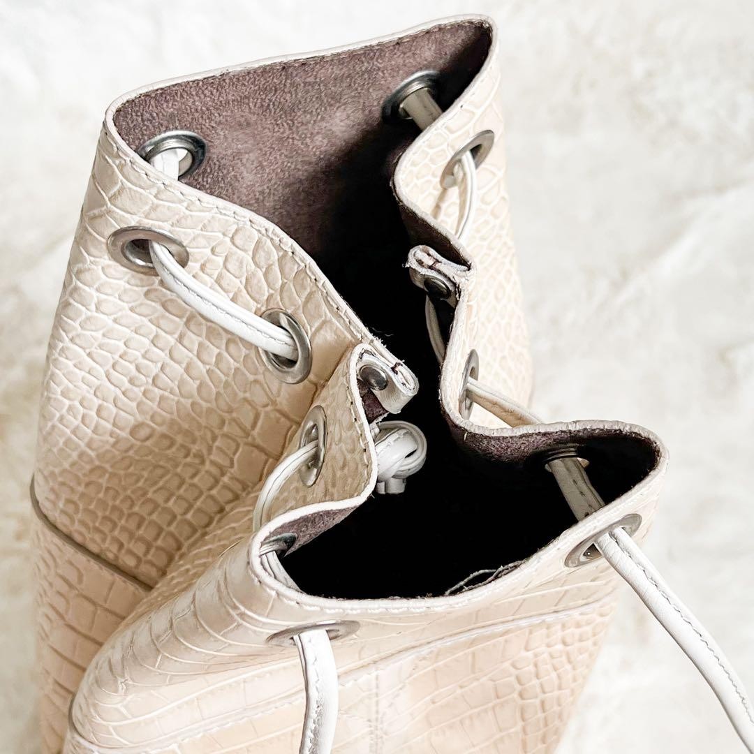 Marco Masi Python Pattern Ivory Drawstring Should… - image 11