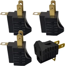 (4 Pack) 3-Prong to 2-Prong Adapter Grounding Converter Polarized 3 Pin to 2 Pin