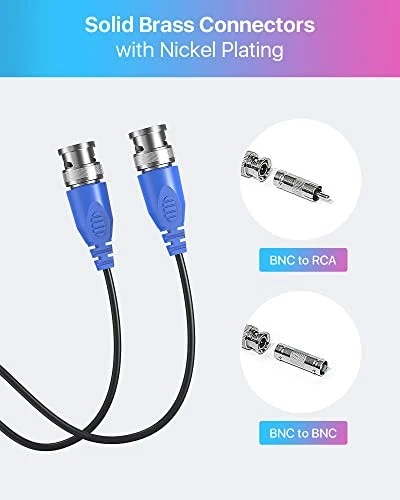  4 Pack 60Feet 18m All-in-One CCTV Video Power Cables, BNC Extension Wired - Image 3 of 4