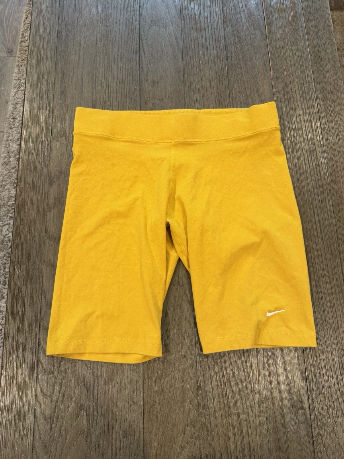 Mens Nike Cotton Spandex Tights Compression Shorts Black Yellow Large