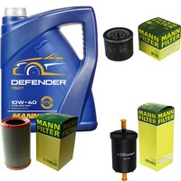 Mann Inspektionspaket 5L Mannol Defender 10W-40 FüR Renault Clio II 1.2 Twingo