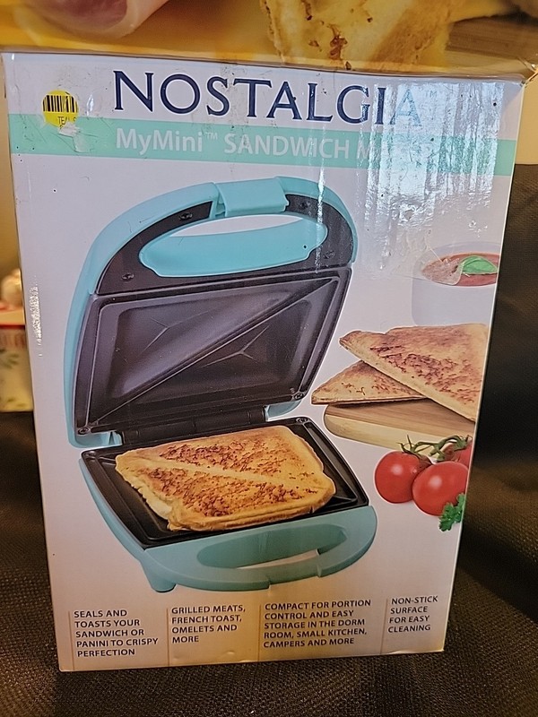 Nostalgia My Mini Sandwich Maker NEW - Open Box Non-Stick 