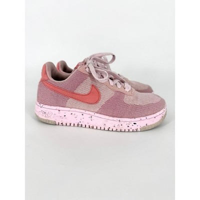 Nike Air Force 1 Crater Flyknit Pink Low Top Sneakers DC7273-600 Womens 7