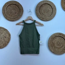 NEW Intimately Free People Green Ribbed Stretch Tank Top M/L Loungewear Casual