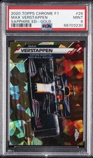 2020 TOPPS CHROME FORMULA 1 SAPPHIRE EDITION GOLD #26 MAX VERSTAPPEN 3/50 PSA 9