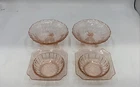 Lot of (4) Assorted Vintage Pink Depression Glass Bowls