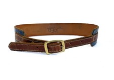 Vintage Brown Blue Embossed Leather Snaps For Removable Buckle Joed Nyovee 28 M