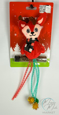 New Christmas Reindeer Cat Toy   Holiday Plush With Tassels   Catnip Inside