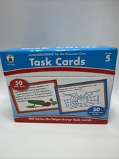 CarsonDellosa 100 Language Arts  Math Task Cards Common Core Grade 5 Used