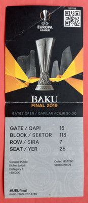 Orig. Ticket Europa League 2018/19 FINALE CHELSEA FC - ARSENAL FC / A ! TOP