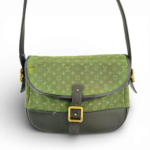 Auth LOUIS VUITTON Monogram Mini Lin Green Khaki Belanger M92673 Shoulder Bag