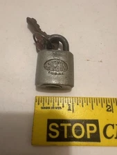 MADE USA  VINTAGE  CORBIN STEEL 1" WIDE  PADLOCK W/ 2 KEYS - WORKING CONDITION