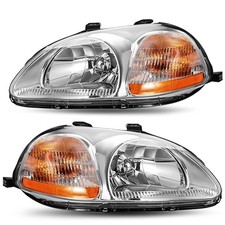 Headlight Assembly Pair For 1996-1998 Honda Civic Halogen Type