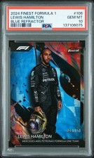 2024 TOPPS FINEST FORMULA 1 BLUE REFRACTOR #106 LEWIS HAMILTON 63/150 PSA 10