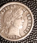 1892 Barber, Liberty Head Dime 90% Silver- Exact Coin Pictured F-Vf