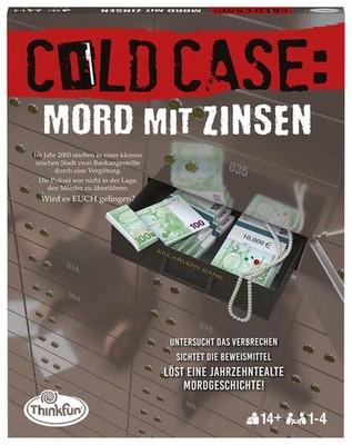 ThinkFun - 76486 - Cold Case: Mord mit Zinsen. Der Krimi im eigenen Heim. Wer fi