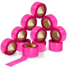 12 Pack Pink Flagging Tape 1" x 1800 ft Length, Neon Tree Marking, Surveyor T...