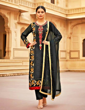 Indian Pakistani Designer Party Wear Embroidered Georgette Anarkali Gown Set -L