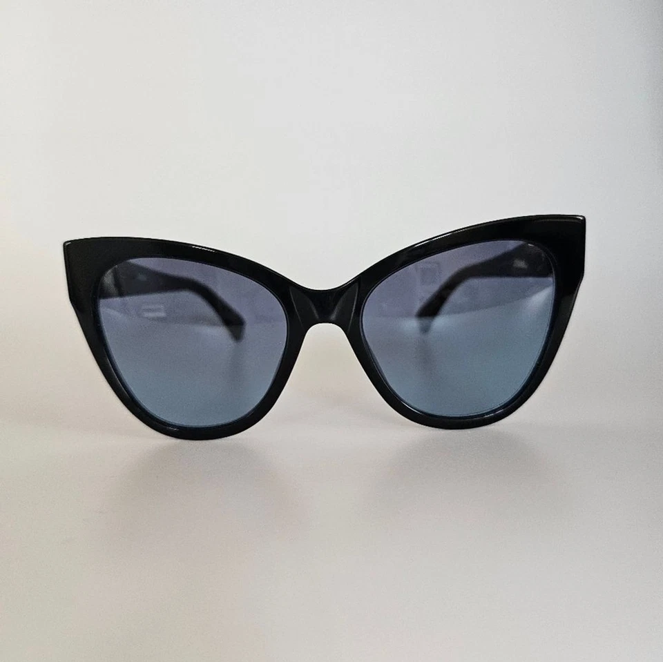 Authentic MOSCHINO Sunglasses NEW Black Cat Eye Sunnies with GOLD detail w Case - Image 3 of 4