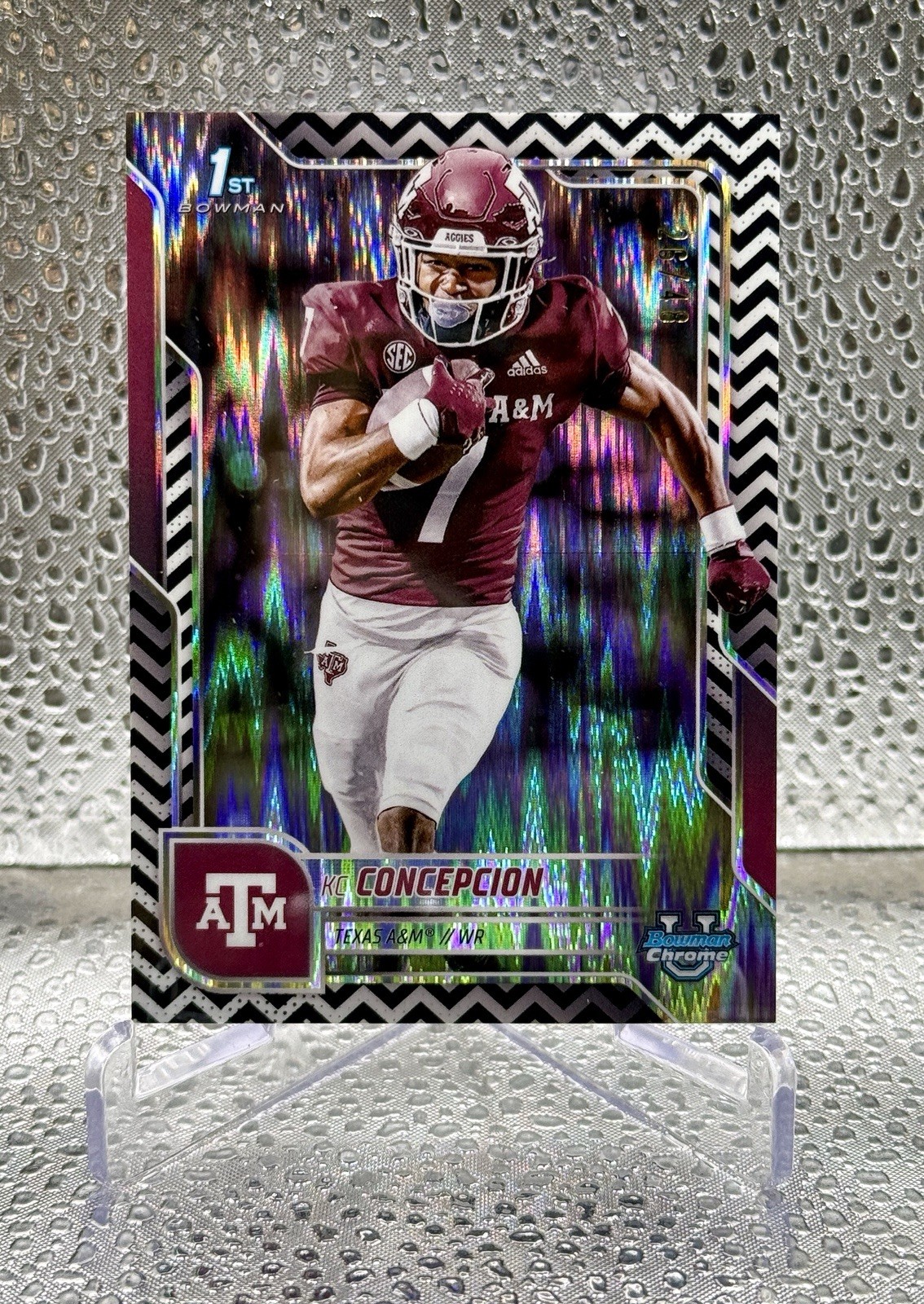 KC Concepcion 2025 Bowman U Chrome 1st Black & White Stealth /48 #91 TEXAS A&M