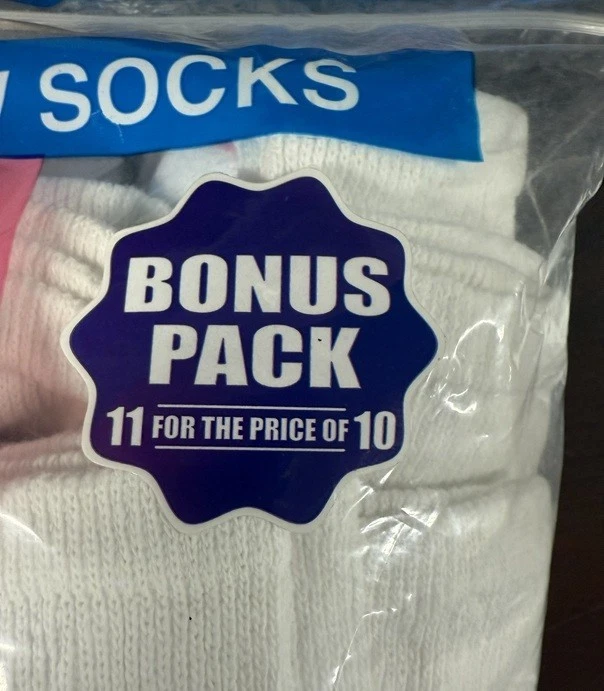 Meias Danskin Crew tamanho 10 1/2 - 4 pacote com 10 com bônus (11 no total) - Imagem 3 de 4