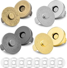 40 Sets Magnetic Snaps for Purse Closures 18mm Magnetic Fastener Replacement KIT