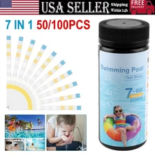 7-in-1 Spa Test Strips Quick Water Testing Kit for Pool & Hot Tub 100/50 Strips