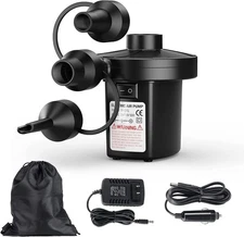 Electric Air Pump for Inflatables,Portable Quick-Fill Air Pump with 3 Nozzles...