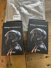 2x Pair eECO-FLYING Motorcycle Helmet Intercom Wireless Bluetooth Headset 1KM