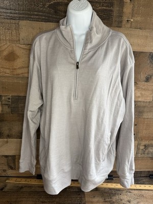 Unbound Merino  Women's Merino Transit Quarter Zip Sz Large Gray