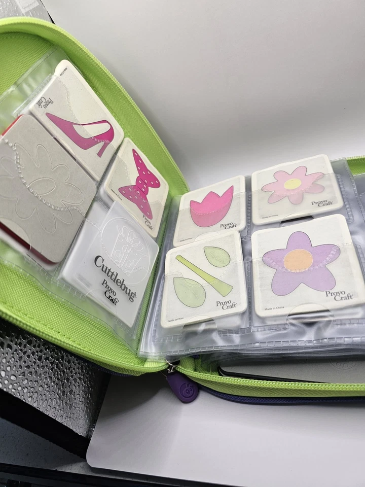 Cuttlekids Cuttlebug Provo Craft Lot 30+ Die Cut Shapes w/ Zipper Case Scrapbook - Image 4 of 4