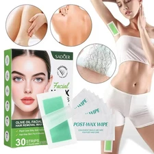 30PCS Facial Wax Strips Sensitive Skin Waxing Strips Face Wax Hair Removal