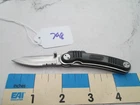 #798 Black GFN Coleman Serrated Folding LinerLock Knife Taiwan