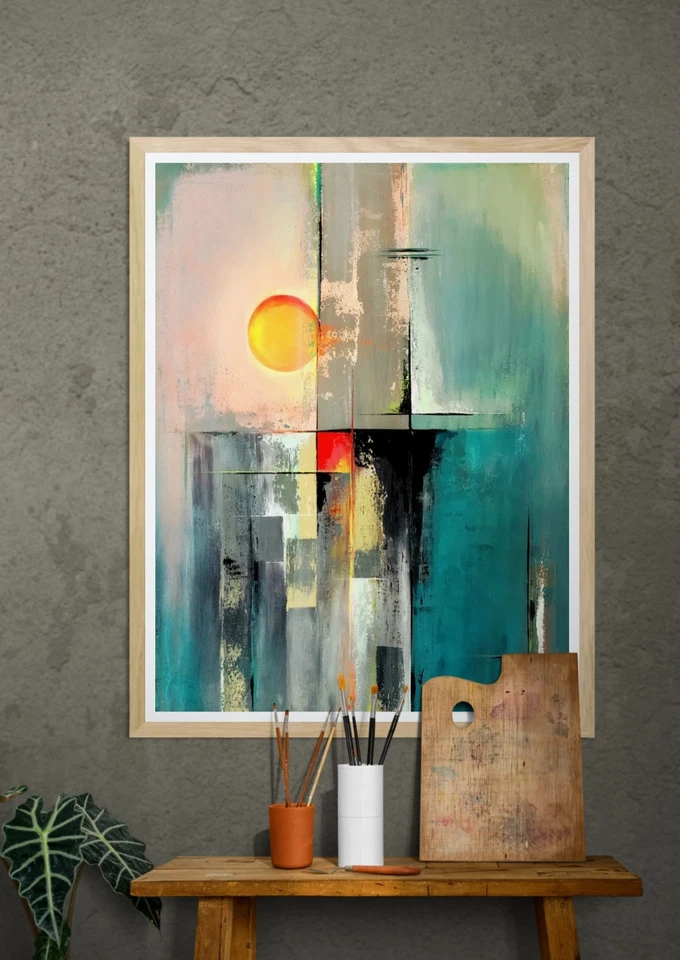 Original acrylic painting on canvas, Abstract contemporary art modern artwork ! - Image 3 of 4