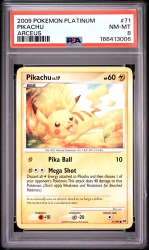 2009 PSA 8 Pikachu Platinum Arceus Regular non-holo #71 Vintage Pokemon