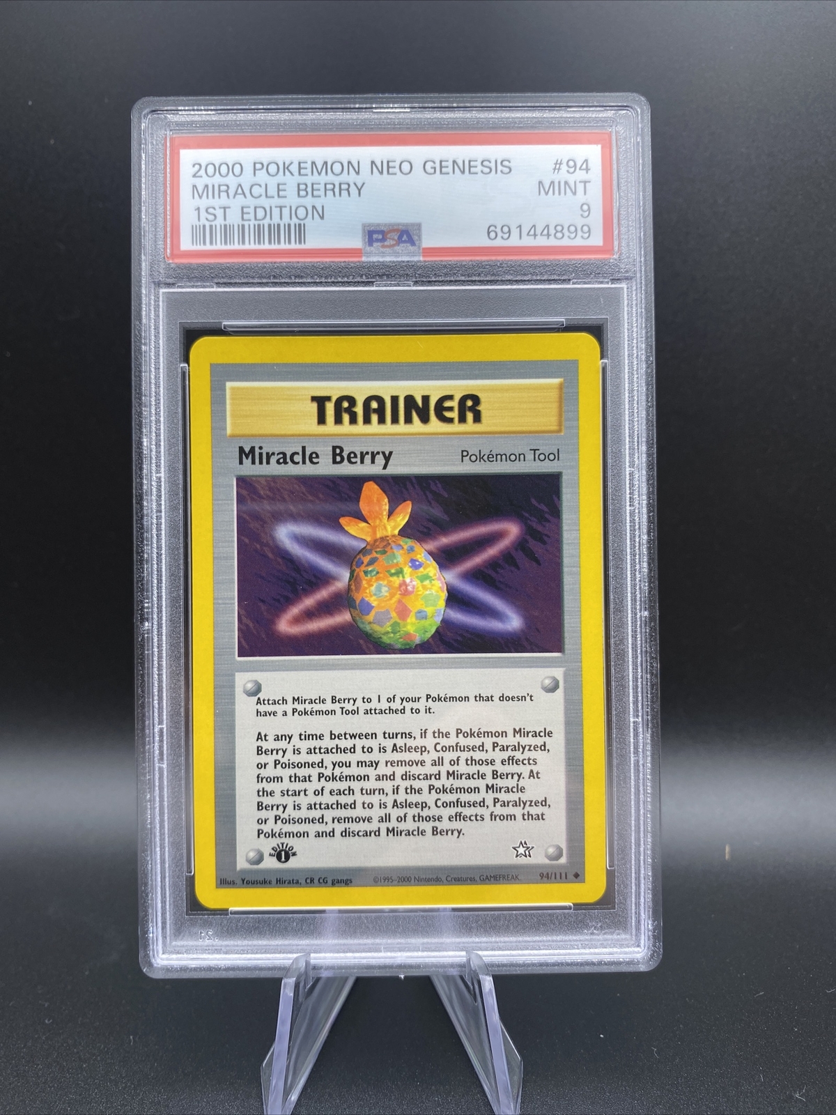 2000 Pokemon Neo Genesis 1st Edition Miracle Berry 94/111 PSA 9 Mint