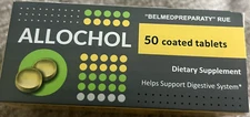 2 Packs of Allochol , 50 . Total 100 Ct Packaging and manufacturer may vary .